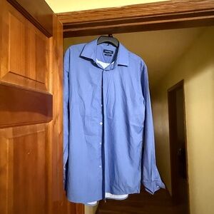 Nautica Men's Light Blue Pinstripe Dress Shirt